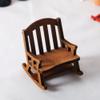 1 Pc Dollhouse Retro European Wooden Rocking Chair Mini Christmas Decoration (Wood) view 1