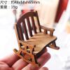 1 Pc Dollhouse Retro European Wooden Rocking Chair Mini Christmas Decoration (Wood) view 2