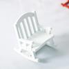 1 Pc Dollhouse Retro European Wooden Rocking Chair Mini Christmas Decoration Accessories (White) view 1