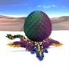 Crystal Winged Dragon With Egg, 3D Printed Articulated Wings, Red Green Blue Gold, Fidget ADHD Autism Toy CW001-RGBGD view 1