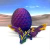 Crystal Winged Dragon With Egg, 3D Printed Articulated Wings, Red Green Blue Gold, Fidget ADHD Autism Toy CW001-RGBGD view 2
