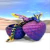 Crystal Winged Dragon With Egg, 3D Printed Articulated Wings, Red Green Blue Gold, Fidget ADHD Autism Toy CW001-RGBGD view 3