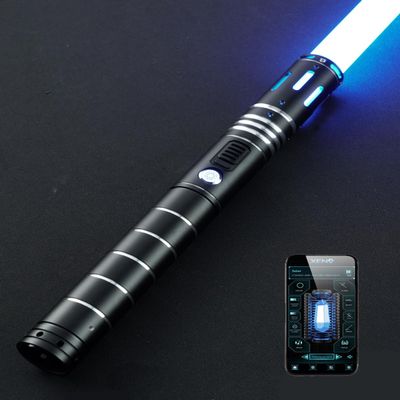 XenoSaber Dueling Light Saber, XRGB 3.0 Motion Control Smooth Swing Light Saber with 16 Sound Fonts, Infinite Color Change, Aluminum Hilt, APP Control for Adults Cosplay Gift, Black