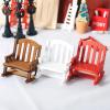 1 Pc Dollhouse Retro European Wooden Rocking Chair Mini Christmas Decoration Accessories (Red) view 3