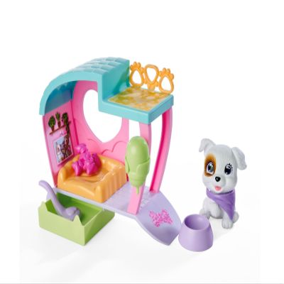 Simba Pamper Petz 105950136 Mini Playhouse with Cute Dog and Lots of Accessories, 16 cm, from 3 Years