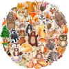 105PCS Woodland Animals Stickers Thanksgiving Stickers Forest Ananias Party Favors Supplies Woodland Baby Shower Decorations Cute Animal Stickers Fox Bear Vinyl Fall Stickers for Water Bottles view 1