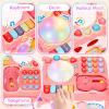 AmiDear Baby Gift for 1-2 Year Old Girl, 10-in-1 Montessori Toys Bus for Baby 6-12-18 Months+, Educational Musical Sensory Learning Toddler Toys Age 1-2, First Christmas and Birthday Gifts Pink view 2