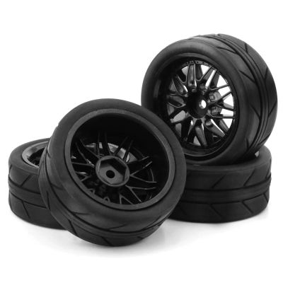 VBCERSDZ RC Wheel Tire Compatible with Tamiya TT01 TT02 XV01 XV02 PTG-2 for HSP for HPI for Kyosho 1/10 RC for Rally Drift Tires 65mm Road Car Wheels Tyres