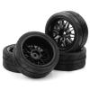VBCERSDZ RC Wheel Tire Compatible with Tamiya TT01 TT02 XV01 XV02 PTG-2 for HSP for HPI for Kyosho 1/10 RC for Rally Drift Tires 65mm Road Car Wheels Tyres view 1
