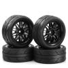 VBCERSDZ RC Wheel Tire Compatible with Tamiya TT01 TT02 XV01 XV02 PTG-2 for HSP for HPI for Kyosho 1/10 RC for Rally Drift Tires 65mm Road Car Wheels Tyres view 2