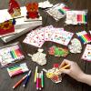 24 Pack Valentine's Day Painting Gifts Set Wooden Art Painting Craft with Mini Watercolor Pencil Valentine's Day Cards and Packaging Bag DIY Valentines Crafts for School Classroom Exchange Party Gifts view 4