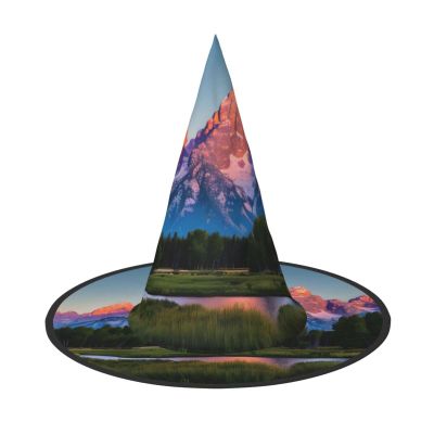 JIPOFD grand teton national park Halloween Witch Costume Accessory Pointed Cap Witch Hat Foldable Halloween Hats 2 pieces