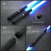 XenoSaber 2 Pack Light Sabers, 2 in 1 Smooth Swing Motion Control Light Saber, 16 Sound Fonts Infinite Color Changing APP Control, Rechargeable Double-Bladed Dueling for Adults view 2