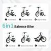 EOOWOY Balance Bike with Push Handle for Kids 18-60 Months, 6 in 1 Foldable Push Bike with Training Wheels & Pedals, Balance Bicycle for Boys and Girls with Brakes & Kickstand, Mint view 3