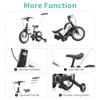 EOOWOY Balance Bike with Push Handle for Kids 18-60 Months, 6 in 1 Foldable Push Bike with Training Wheels & Pedals, Balance Bicycle for Boys and Girls with Brakes & Kickstand, Mint view 4