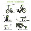 EOOWOY Balance Bike with Push Handle for Kids 18-60 Months, 6 in 1 Foldable Push Bike with Training Wheels & Pedals, Balance Bicycle for Boys and Girls with Brakes & Kickstand, Green view 4