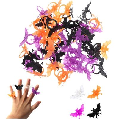 Keuyeo 100 Pcs Bat Ring Party Accessory Plastic Ring Bat Toy Ring Halloween Ring Halloween Toy Ring Party Hand Accessory