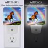 NEWzone Rainbow Horse Running Night Light for Kids 2 Pack, LED Plug into Wall Lights Dusk-to-Dawn Sensor, Nursery Nightlight for Kids Room, Bathroom, Bedroom Decor view 2