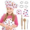 Chef Set for Kids,Kids Baking Sets,Kids Apron and Chef Hat Set,Kids Basic Cooking and Baking Sets,Cute Kids Cooking and Baking Set Keep Cloth Clean Chef Costume Set for Home Ktichen Cooking Baking view 2