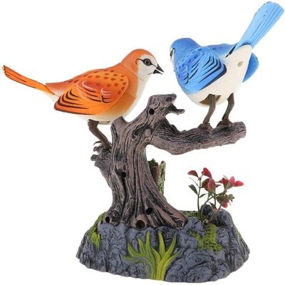 pistro Chirping Bird Sound Activated Toy with Moving Simulation Birds for Kids Electric Toys Home Office Desk Decoration