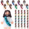 Bememo 50 Pcs Little Jesus Figures Original Design Rubber Mini Jesus Toys for Hide and Seek Religious Party Favors Easter Egg Stuffers Sunday School Craft Baptism Gifts(John 3:16) view 1