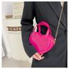 Girls Novelty Mini Heart-Shaped Purse Chain Purse Shoulder Crossbody Bags Tote Handbag Travel Wallet for Kids Gift (Rose) view 4