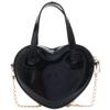 Girls Novelty Mini Heart-Shaped Purse Chain Purse Shoulder Crossbody Bags Tote Handbag Travel Wallet for Kids Gift (Black) view 1