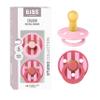 BIBS Pacifiers - Studio 2 Pack | Round Nipple Baby Pacifier | BPA Free Natural Rubber Latex Soother | Made in Denmark | Size 6+ Months | Block Baby Pink Coral view 1