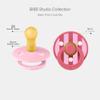 BIBS Pacifiers - Studio 2 Pack | Round Nipple Baby Pacifier | BPA Free Natural Rubber Latex Soother | Made in Denmark | Size 6+ Months | Block Baby Pink Coral view 2