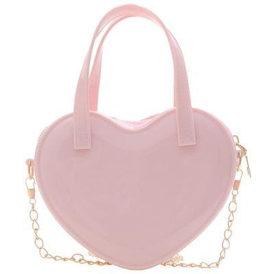 Girls Novelty Mini Heart-Shaped Purse Chain Purse Shoulder Crossbody Bags Tote Handbag Travel Wallet for Kids Gift (Pink)