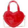 Girls Novelty Mini Heart-Shaped Purse Chain Purse Shoulder Crossbody Bags Tote Handbag Travel Wallet for Kids Gift (Red) view 1