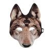 1Pcs Wolf Mask Halloween Half Face Wolf Mask Masquerade Masks for Halloween Christmas Carnival Cosplay Costume Accessories (Brown) view 1