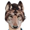 1Pcs Wolf Mask Halloween Half Face Wolf Mask Masquerade Masks for Halloween Christmas Carnival Cosplay Costume Accessories (Brown) view 2