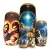 KaleaBoutique Christmas Nativity 5 Piece Russian Style Nesting Dolls Gift, Traditional Wooden Stacking Doll in Doll Set - Realism Style, 5.75 Inches Tall - Includes Glossy Gift Box view 2