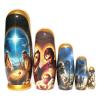 KaleaBoutique Christmas Nativity 5 Piece Russian Style Nesting Dolls Gift, Traditional Wooden Stacking Doll in Doll Set - Realism Style, 5.75 Inches Tall - Includes Glossy Gift Box view 3