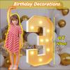 30th Birthday Decorations 4Ft Large Light Up Numbers 30 Big Marquee Number for Light Up Balloons Mosaic Balloon Arch Pre-cut Foam Cardboard for Wedding Anniversary Party Decor view 2