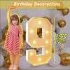2.3Ft/70cm Tall Light Up Numbers 9 9th Birthday Decoration Pre-cut Frame Foam Cardboard Kit Large Mosaic Numbers for Party Decor Wedding Baby Shower view 2