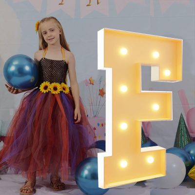 120cm High Luminous Letters Birthday Decoration Pre-Cut Frame Foam Cardboard Large Mosaic Letters for Wedding Baby Shower Party Decorations