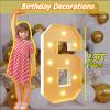 2.3Ft Light Up Numbers 6 Marquee Number Giant Mosaic Numbers Frame Diy Frame Pre-cut Foam Boath Kit Birthdays Decorations Large Number Cardboard White view 2