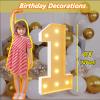 120cm/4FT Marquee Light Up Number 1 White Large Pre-cut Foam Board Mosaic Number for 1st 21st Birthdays, Weddings, Baby Anniversaries, Party Decoration view 2