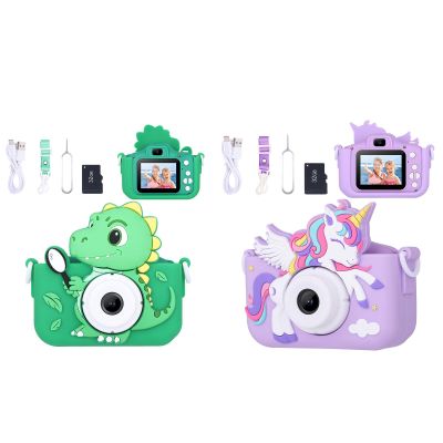 2-Pack Camera for Kids Girls Age 3-8, Toddler Kids Digital Camera Christmas Birthday Gifts for 3 4 5 6 7 8 Years Old Girl, Unicorn + Dinosaur