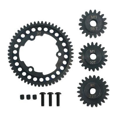 54T 1 Mod Hardened Steel Spur Gear with 18T+20T+22T Motor Pinion Gear for Traxxas 1/5 X-Maxx 1/7 XO-1 1/10 Maxx 1/10 E-REVO 2.0 VXL, Replace 6447 (54T)