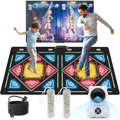 Tucraew Dance Mat, Electronic Dance Mat for TV with HD Camera, Wireless Double User Dance Mat with Game Controller, Non-Slip Dance Pad for Kids Adults, Christmas Birthday Gifts for Girls Boys