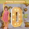 2.3 Feet Tall Light Up Numbers 0 Marquee Numbers Sign Giant Mosaic Numbers Foam Board Kit Large Numbers for 10th Birthday Anniversary Decorations Wedding Party Decor view 2