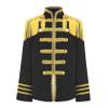 Eandarui Kids 1960s British Pop-star Jacket Long Sleeve Golden Lace Rock Band Musician Shirt Top for Carnival Party Black 12 Years view 1