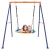 40 Saucer Swing with Stand for Kids Outdoor, 500lbs Swing Set with Heavy Duty Metal Swing Stand for Backyard, Safe Waterproof Round Swing,Outdoor Kids Play Equipment view 1