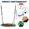 40 Saucer Swing with Stand for Kids Outdoor, 500lbs Swing Set with Heavy Duty Metal Swing Stand for Backyard, Safe Waterproof Round Swing,Outdoor Kids Play Equipment view 2
