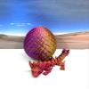 3D Printed Baby Dragon with Dragon Egg, Articulated Clover, Crystal, Easter, Gemstone, Orchid, Rose, Sushi, Woodland Baby Dragon, Fidget Toy for Autism ADHD BD001 (Easter Dragon, RED Purple Gold) view 1