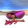 3D Printed Baby Dragon with Dragon Egg, Articulated Clover, Crystal, Easter, Gemstone, Orchid, Rose, Sushi, Woodland Baby Dragon, Fidget Toy for Autism ADHD BD001 (Easter Dragon, RED Purple Gold) view 2
