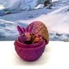 3D Printed Baby Dragon with Dragon Egg, Articulated Clover, Crystal, Easter, Gemstone, Orchid, Rose, Sushi, Woodland Baby Dragon, Fidget Toy for Autism ADHD BD001 (Easter Dragon, RED Purple Gold) view 3